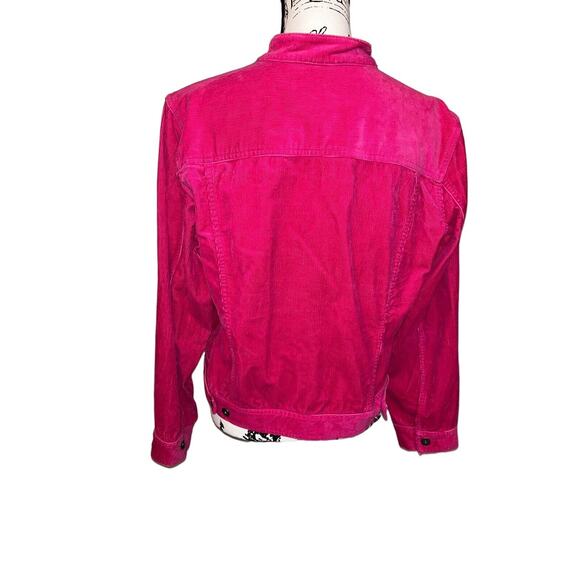 Liz Claiborne Pink Corduroy Jacket Retro Style Collared Button Up Casual Coat - Picture 5 of 9